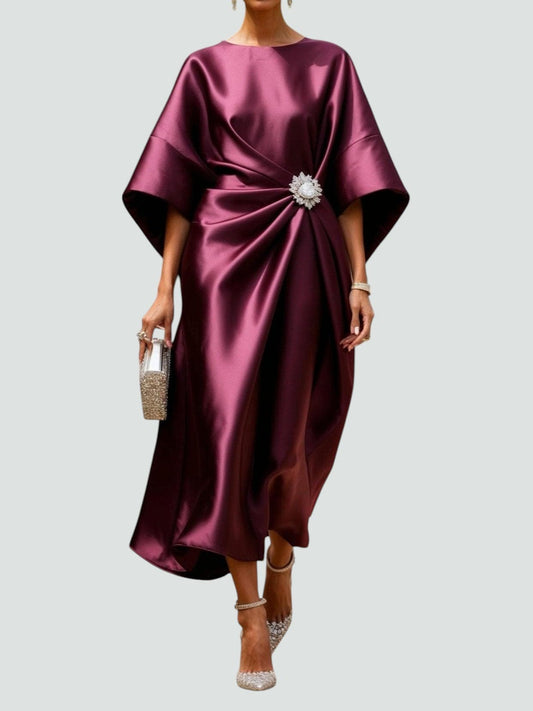 Damen Abendkleid | Fledermausärmel Drapiertes