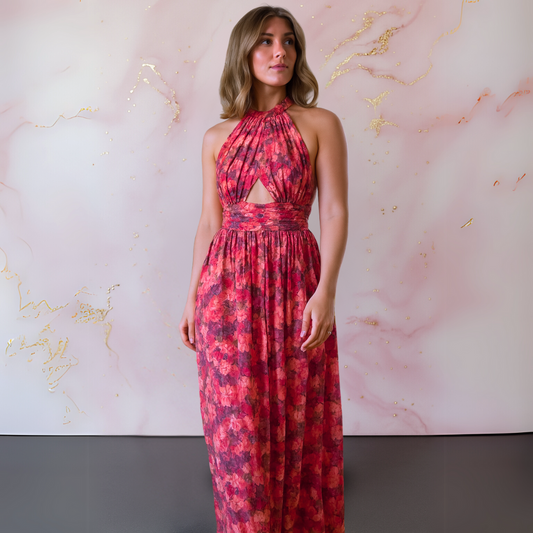 Damen Kleid | Halter Rückenfrei Maxi