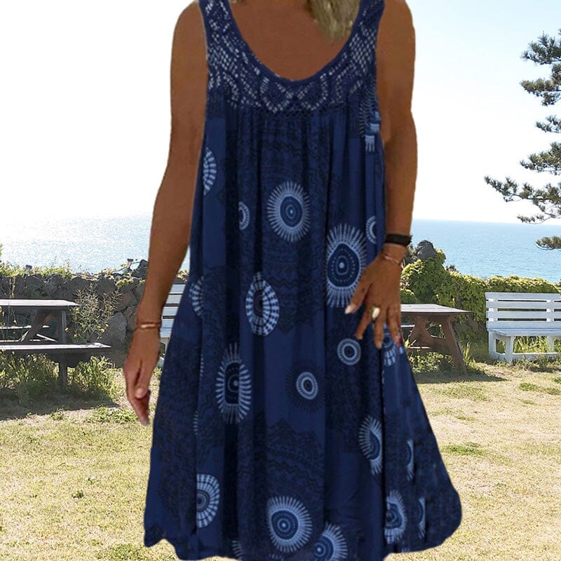 Damen Kleid | Ärmellos Boho Print