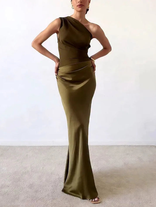 Damen Abendkleid | One-Shoulder Maxi
