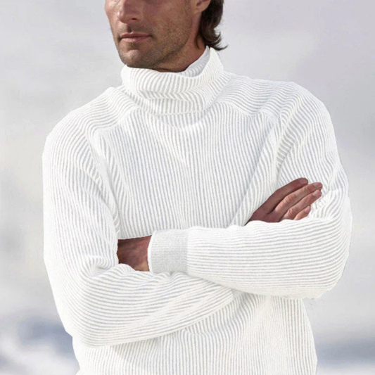 Pullover Herren Rollkragen | Langarm Geripptes Design