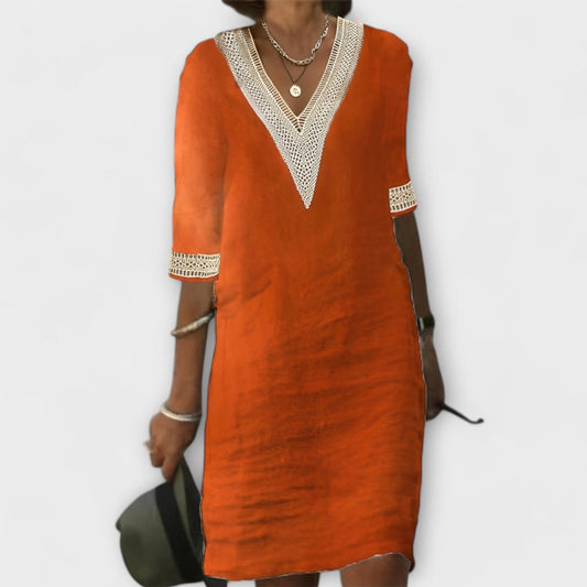Damen Kleid | V-Ausschnitt Sommer 3/4-Arm
