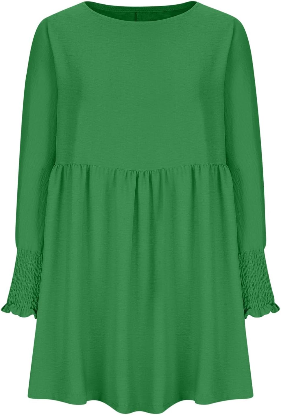Damen Kleid | Rundhals Raffung Sommer