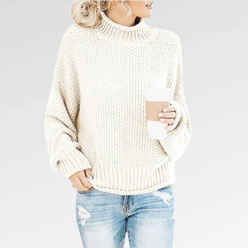 Pullover Damen Strick | Mit Rollkragen Und Langen Ärmeln