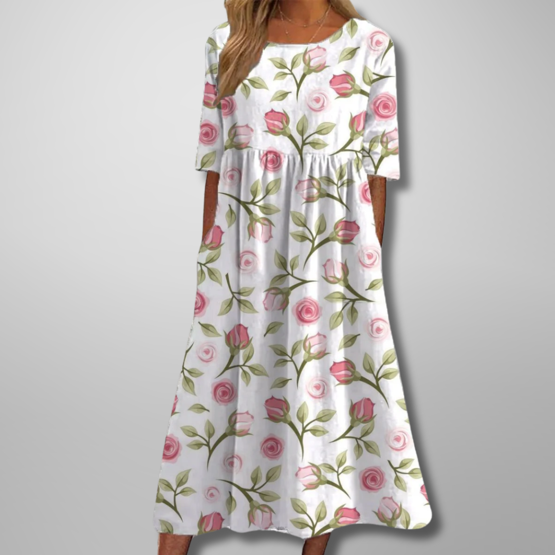 Damen Kleid | Rundhals Bedruckt Midi