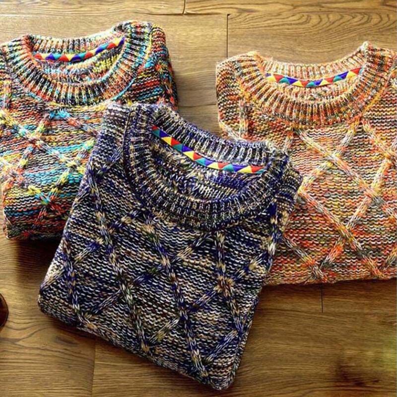 Herren Pullover Strick | Rundhals Mit Muster