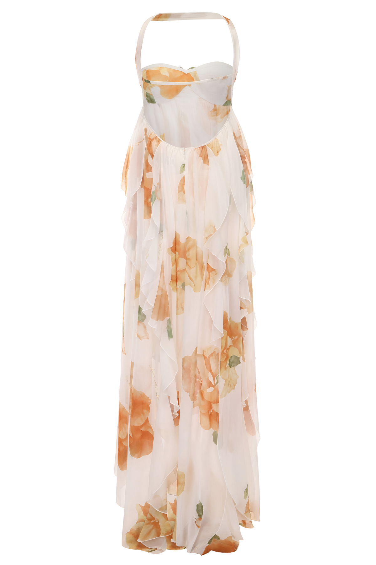 Damen Kleid | Halter Blumen Maxi