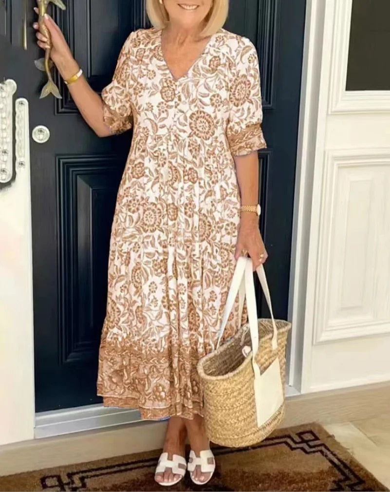 Damen Kleid | Florales Muster Midi