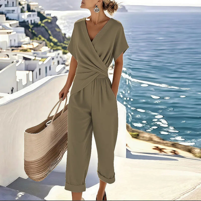 Damen Zweiteiler | Wickelbluse und Hose