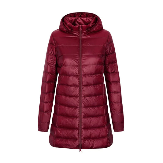 Damen Langer Winter Puffer Mantel | Abnehmbare Kapuze