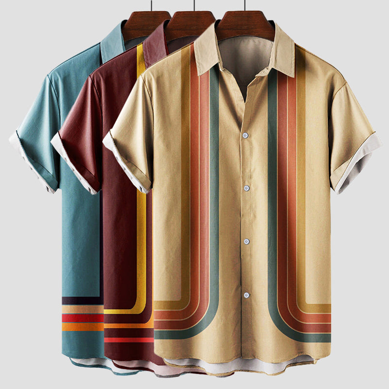 Herrenhemd | Kurzarm Streifen Design
