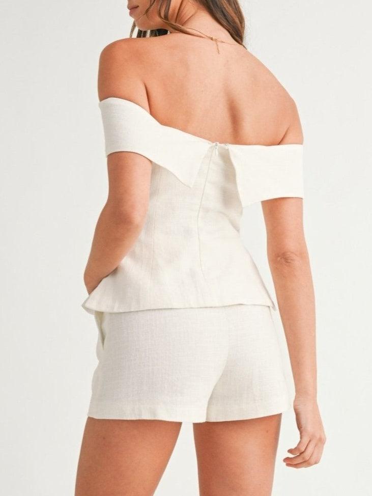 Damen-Zweiteiler | Schulterfreies Top und Shorts