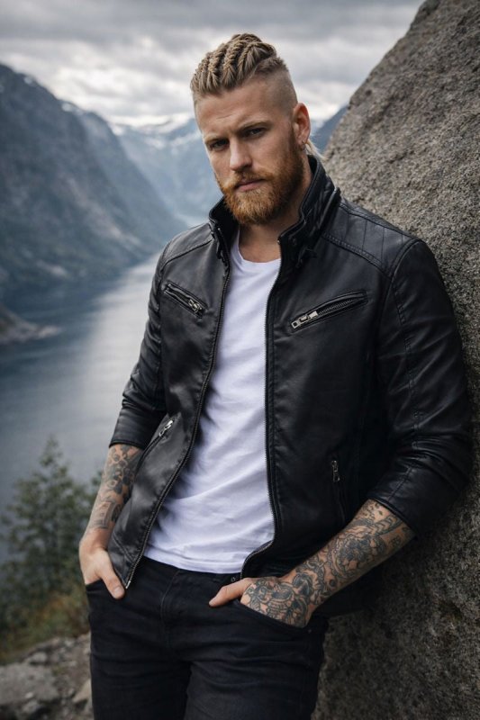 Herren Jacken | Stehkragen Reißverschluss Bikerstil