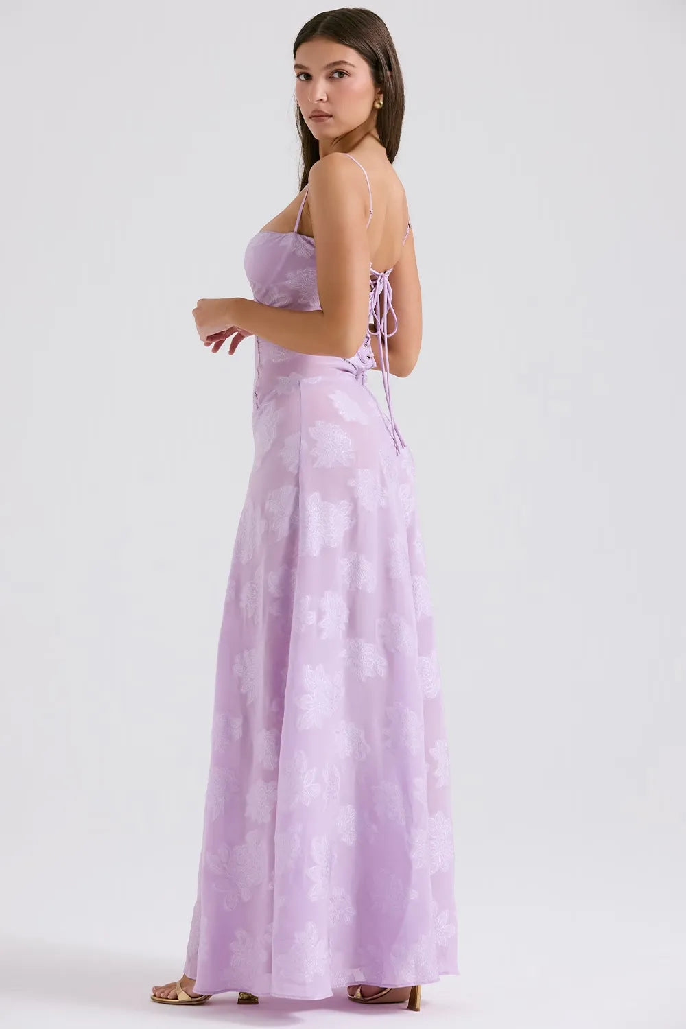 Damen Kleid | Spaghettiträger Florales Maxi