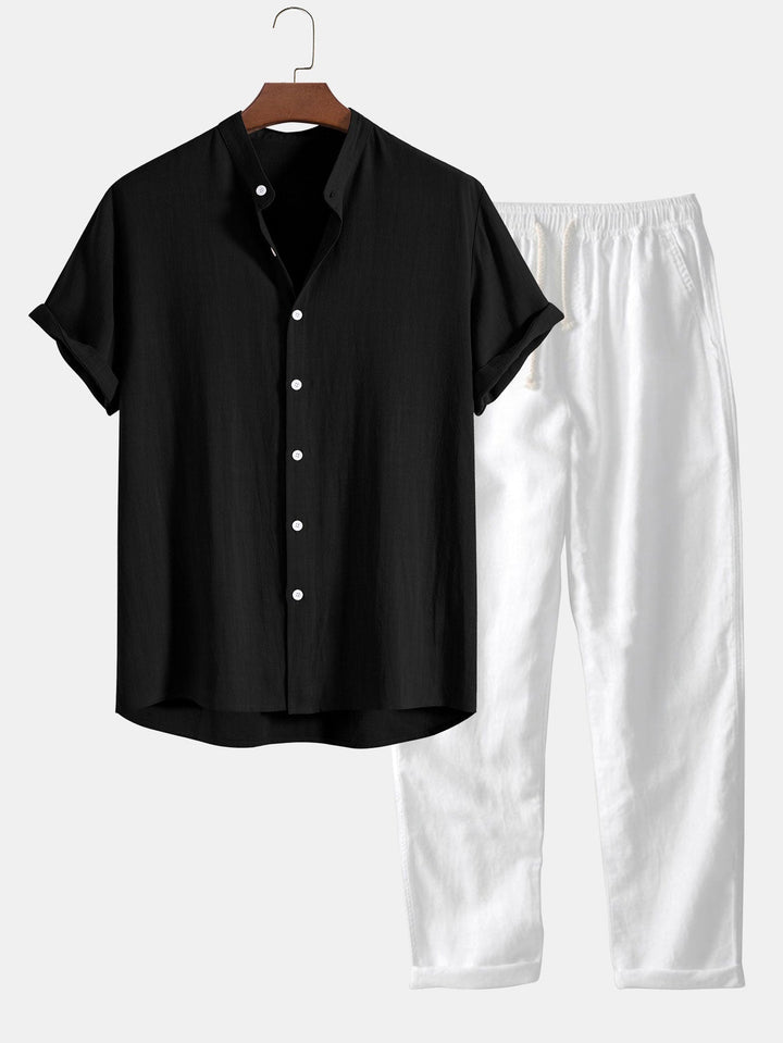 Herren Zweiteiler | Kurzarm Hemd Freizeithose