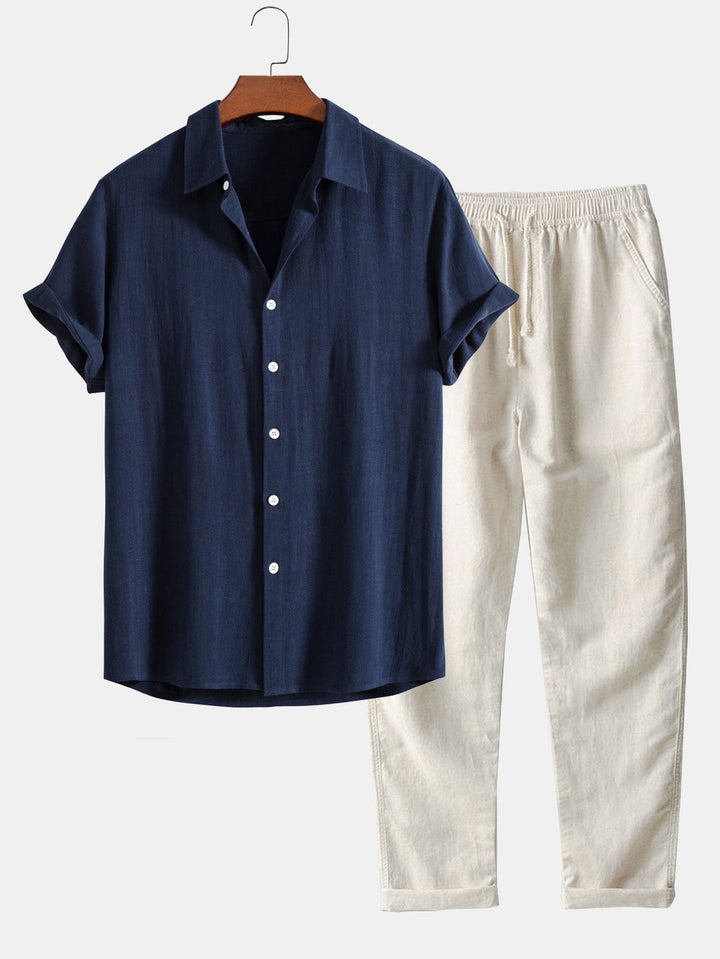 Herren Zweiteiler | Kurzarm Hemd Freizeithose