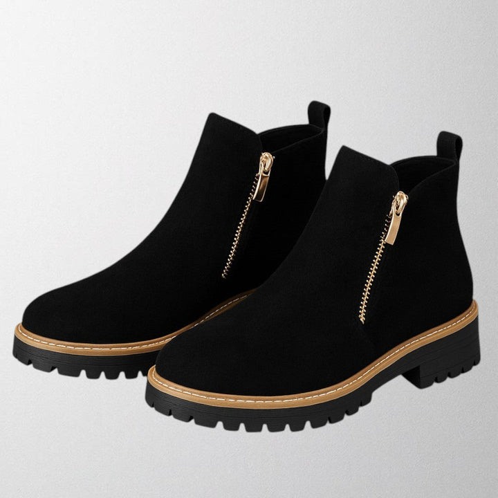 Damen Stiefeletten | Runde Zehe mit Reißverschluss