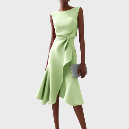 Damen Kleid | Ärmellos Drapiert Midi