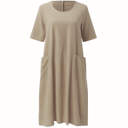 Damen Kleid | V-Ausschnitt Taschen
