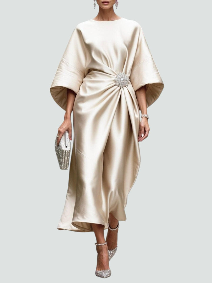 Damen Abendkleid | Fledermausärmel Drapiertes