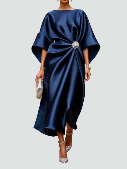 Damen Abendkleid | Fledermausärmel Drapiertes