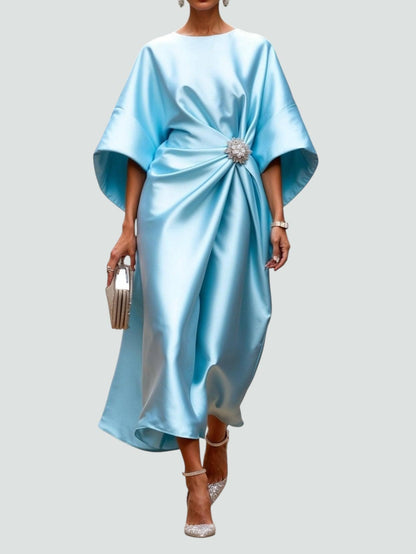 Damen Abendkleid | Fledermausärmel Drapiertes