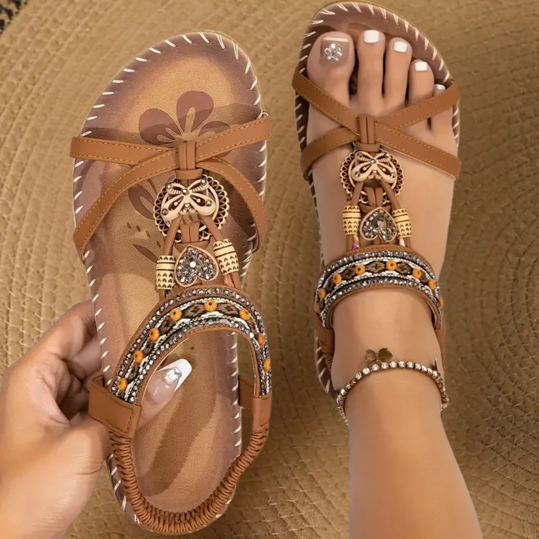Damen Sandalen | T-Riemen Zierdetail