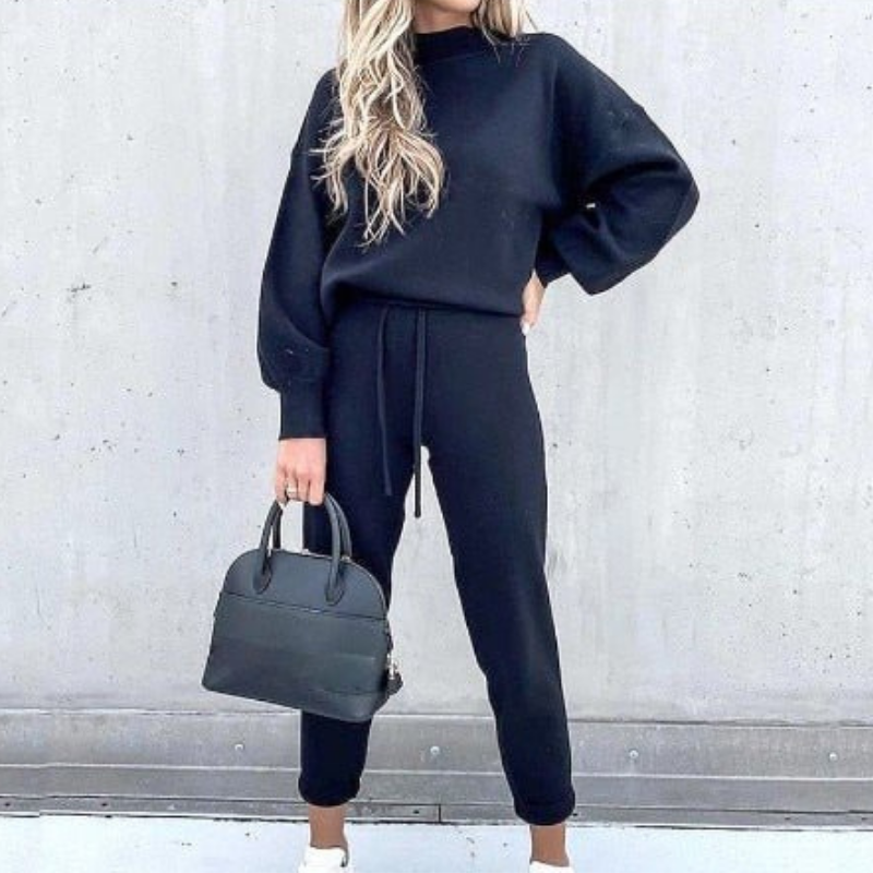 Pullover Damen Und Hosen Set | Lockere Passform Mit Rollkragen