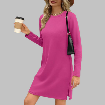 Damen Kleid | Langarm Rundhals Mini
