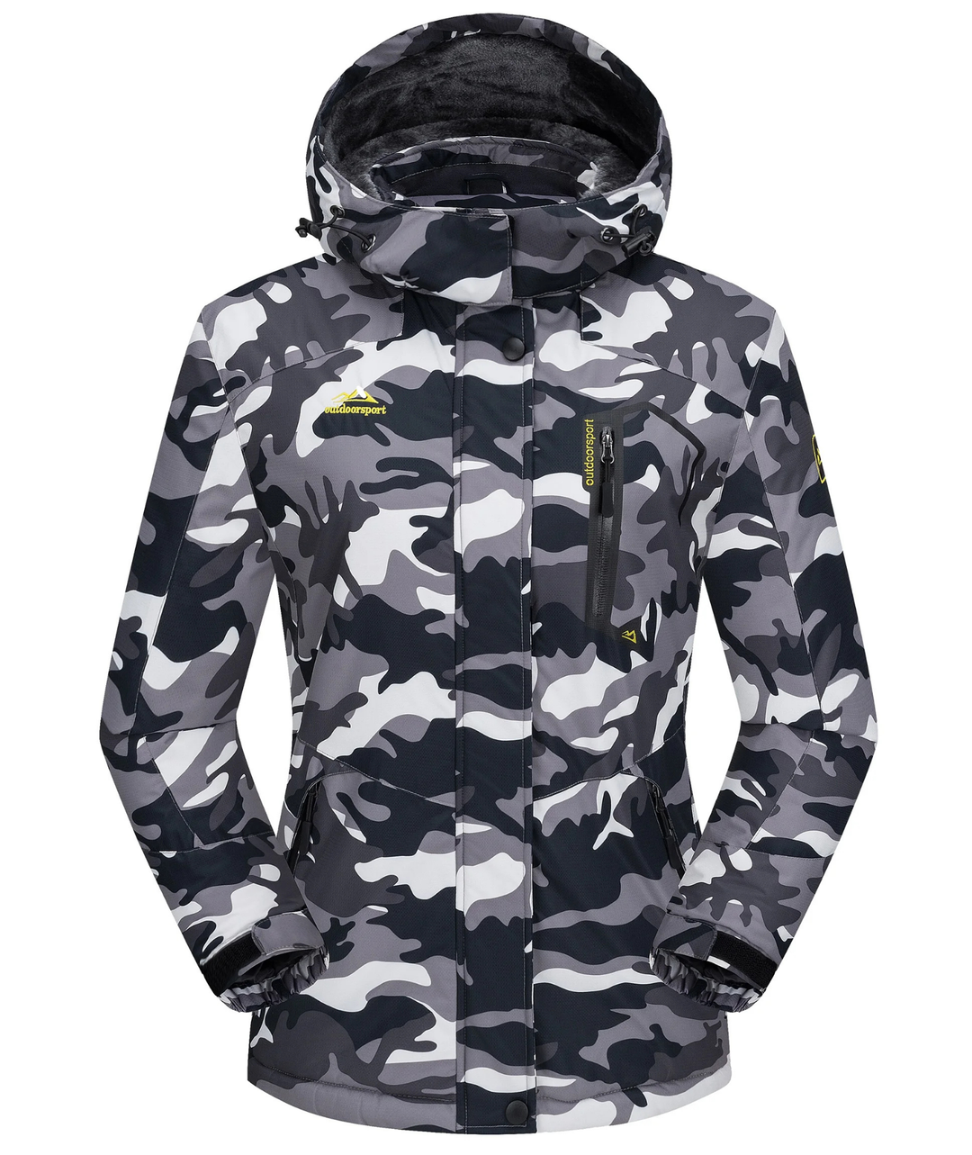 Skijacke Damen | Winterjacke Mit Taschen und Reißverschluss