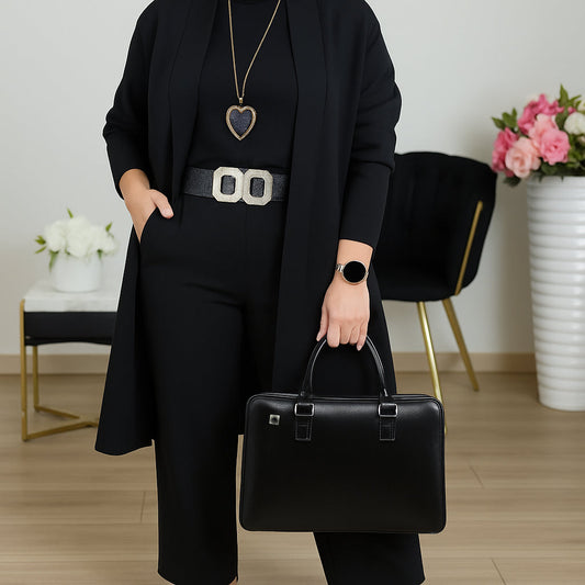Damen Dreiteiler | Cardigan, Top und Hose Set