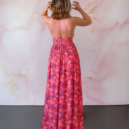 Damen Kleid | Halter Rückenfrei Maxi