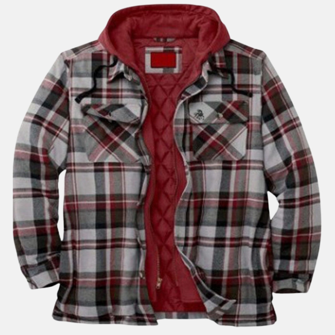 Herren Jacke | Karierte Kapuze Gefüttert
