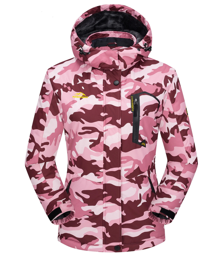 Skijacke Damen | Winterjacke Mit Taschen und Reißverschluss