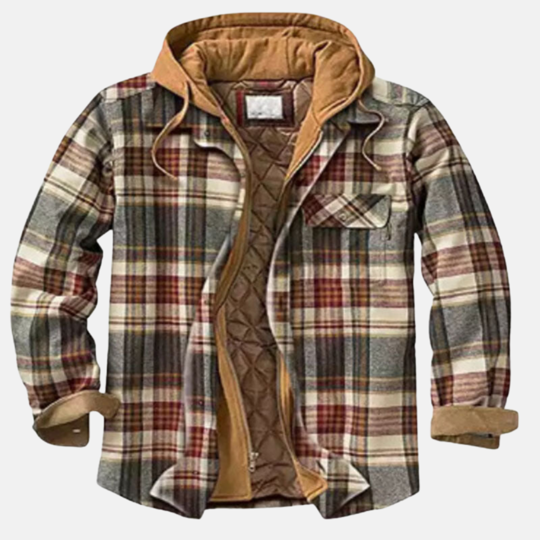 Herren Jacke | Karierte Kapuze Gefüttert