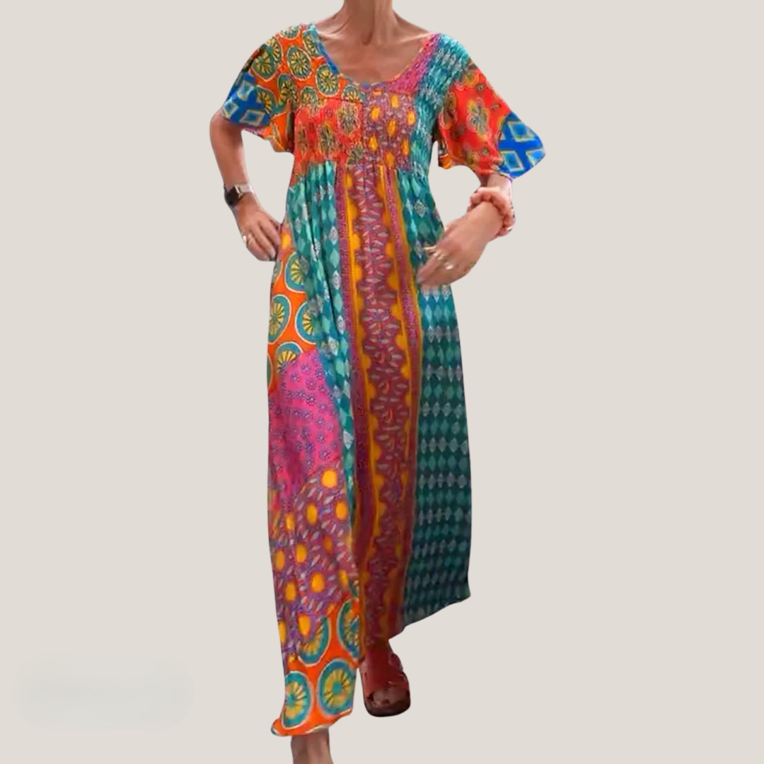 Damen Kleid | Paisley Print Maxi