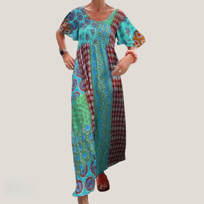Damen Kleid | Paisley Print Maxi