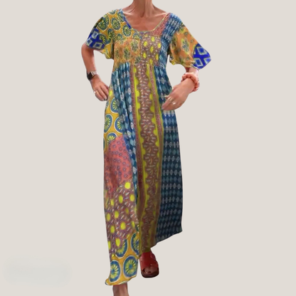 Damen Kleid | Paisley Print Maxi