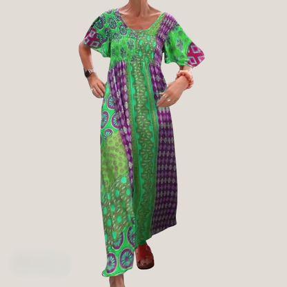 Damen Kleid | Paisley Print Maxi