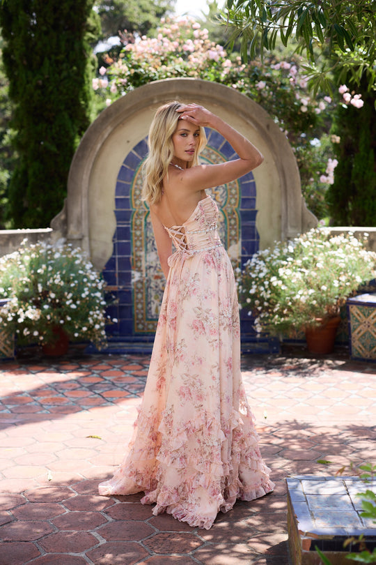 Damen Kleid | Floral Halter Maxi