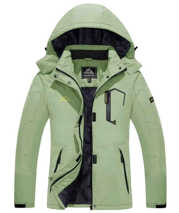 Skijacke Damen | Winterjacke Mit Taschen und Reißverschluss