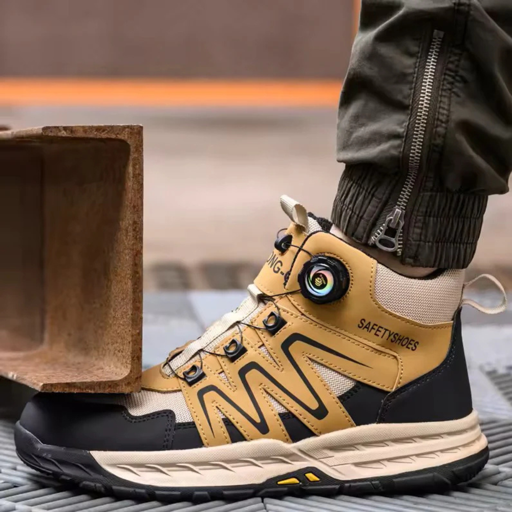 Herren Robuste Stahlkappenschuhe | Sicherheitsstiefel mit Rutschfester Sohle