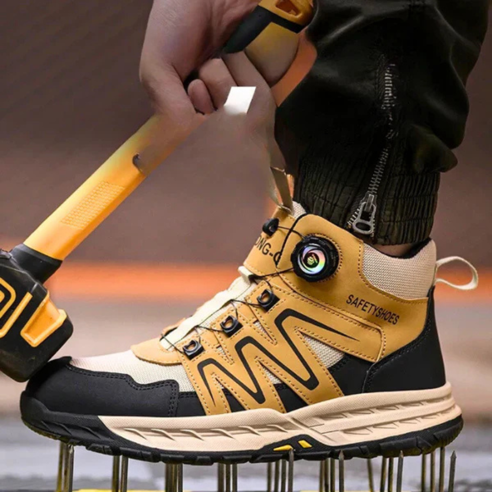 Herren Robuste Stahlkappenschuhe | Sicherheitsstiefel mit Rutschfester Sohle