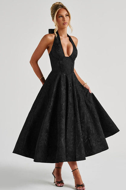 Damen Kleid | Halterneck A-Linie Midi
