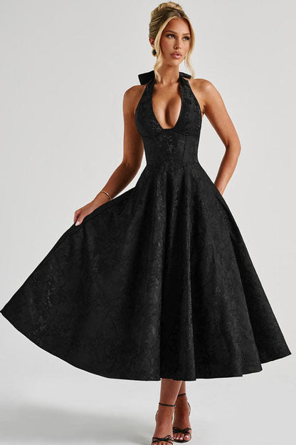 Damen Kleid | Halterneck A-Linie Midi