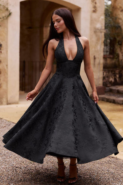 Damen Kleid | Halterneck A-Linie Midi