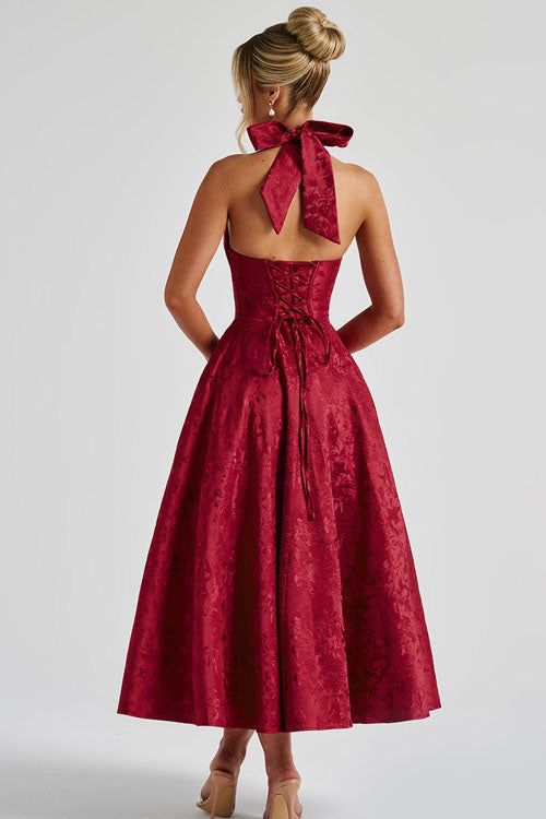 Damen Kleid | Halterneck A-Linie Midi