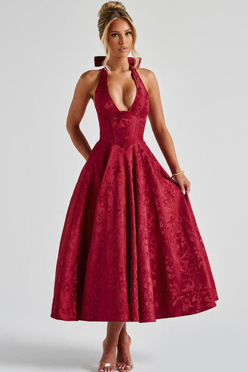 Damen Kleid | Halterneck A-Linie Midi