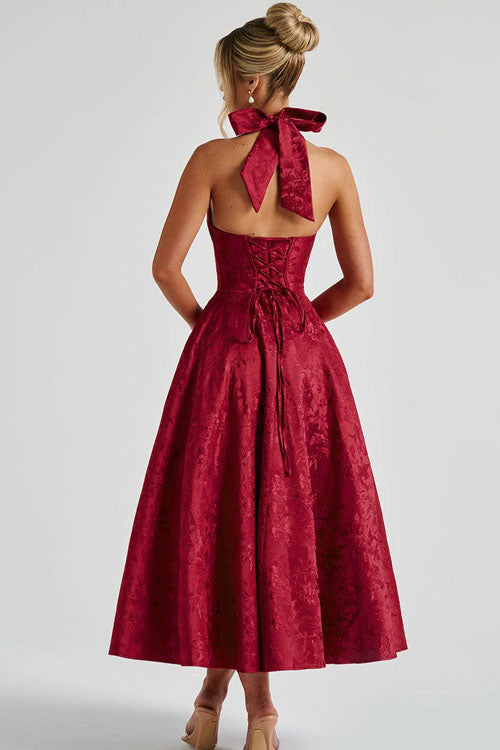Damen Kleid | Halterneck A-Linie Midi