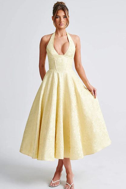 Damen Kleid | Halterneck A-Linie Midi